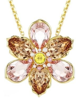 Swarovski Idyllia-Tone Plated Flower Pendant And Brooch - Metallic