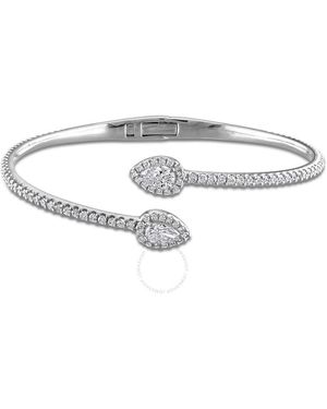 Created Forever 2Ct Tw Pear-Cut And Round Lab-Grown Diamond Open Bangle - Metallic
