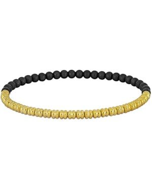 Amour 4Mm Titanium Spring Bead Elastic Plated Sterling Bracelet - Yellow