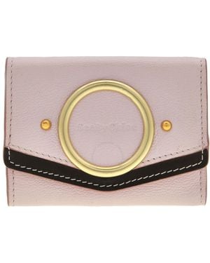 See By Chloé Aura Small Trifold Leather Wallet - Pink