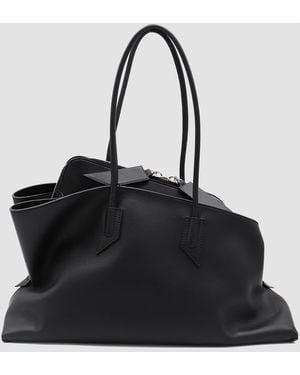 The Attico Leather Shoulder Bag - Black