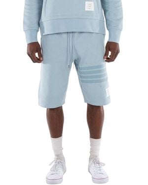 Thom Browne 4-Bar Double Face Knit Sweatshorts, Brand Size 3 - Blue