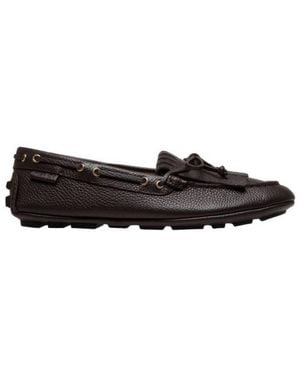 Bally Kerbs Grained Leather Driver Loafers, Brand Size 6.5 Us - Black