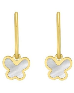 Tresorra 14K Mop Butterfly Earrings - Metallic