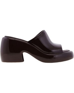 Ferragamo Deva Chunky Rubber Slides - Brown