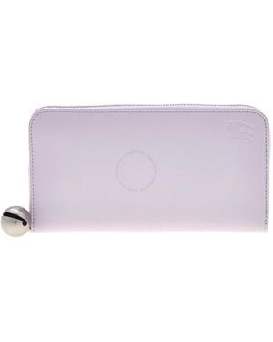 Burberry Ekd Zip-Around Leather Wallet - Purple
