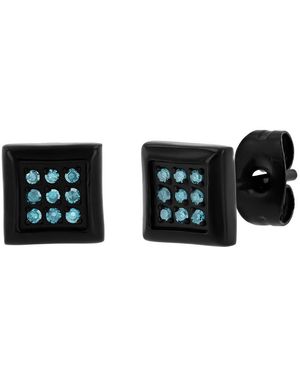 Robert Alton 1/10Ctw Diamond Stainless Steel With Finish Stud Earrings - Black