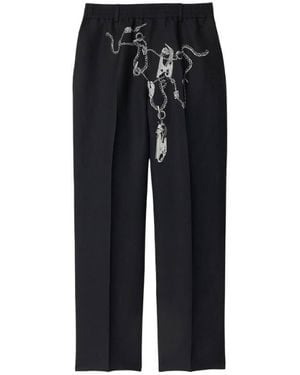 Burberry Knight Hardware Canvas Tailored Trousers - Black