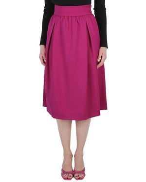 Moschino Ladies Fuchsia Flared Midi Skirt, Brand Size 36 (Us - Purple