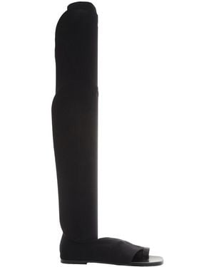 Burberry Ladies Marleyton Toe-Ring Detail Over-The-Knee Sock Boots, Brand Size 36.5 Us - Black