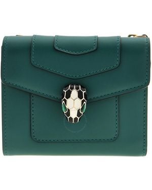 BVLGARI Serpenti Forever Trifold Wallet Calf Leather - Green
