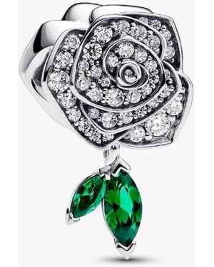 PANDORA Sparkling Rose Sterling Bloom Charm - White
