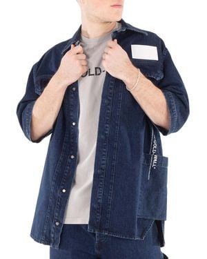 A_COLD_WALL* A Cold Wall Discourse Cotton Denim Shirt - Blue