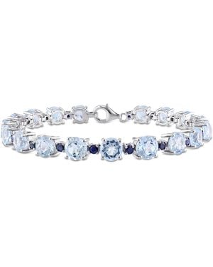 Amour 29 1/2 Ct Tgw Sky- Topaz And Sapphire Bracelet - Blue