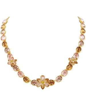 Swarovski Idyllia Mixed Cuts Crystal Flower Necklace - Metallic