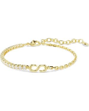 Swarovski Matrix 18K Plated Round Cut Bracelet - Metallic