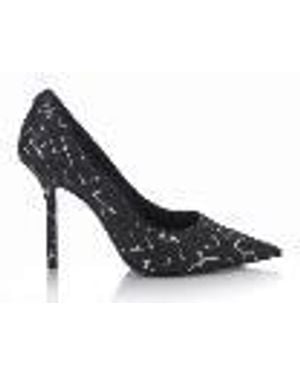 Jimmy Choo Love Artwork Printed Canvas Court Shoes, Brand Size 34 Us - Black