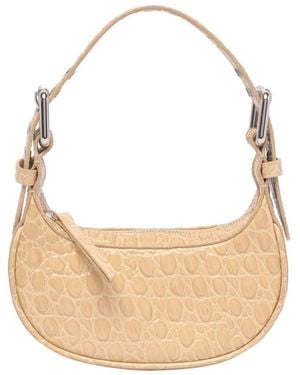 BY FAR Mini Soho Croco Shoulder Bag - Natural