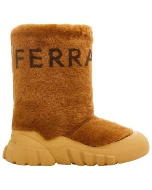 Ferragamo Delphi Shearling Ski Boots - Brown