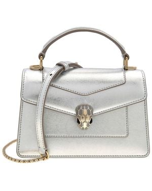 BVLGARI Mini Serpenti Forever Top Handle Bag - White