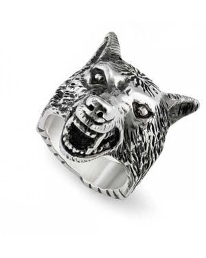 Gucci Anger Forest Sterling Sterling Band Ring Ybc476900001024 - Metallic