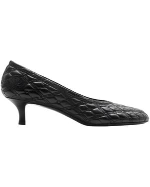 Burberry Ekd Leather Baby Court Shoes, Brand Size 38 Us - Black