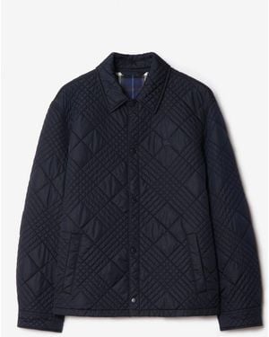 Burberry Micro Check-Stitch Ramsey Jacket - Blue