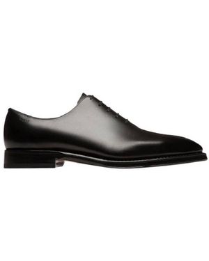 Bally Scolder Lace-Up Leather Oxfords, Brand Size 10.5 Us - Black