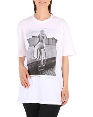 Wolford Ladies Short-Sleeve Newton Cotton T-Shirt - White