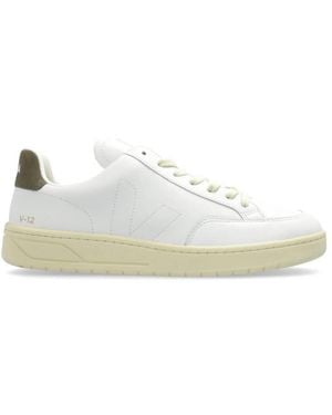 Veja V-12 Stitch Leather Low-Top Trainers, Brand Size 40 Us - White