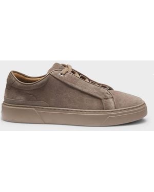 BOSS Gary Suede Low-Top Sneakers - Brown