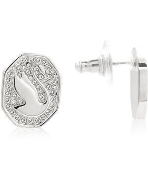 Swarovski Ladies Signum Swan Stud Earrings - White