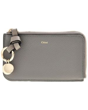 Chloé Alphabet Tri-Fold Compact Wallet - Grey