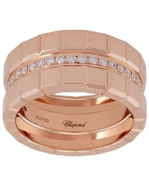 Chopard Ice Cube 18K Rose Diamond Ring - Pink
