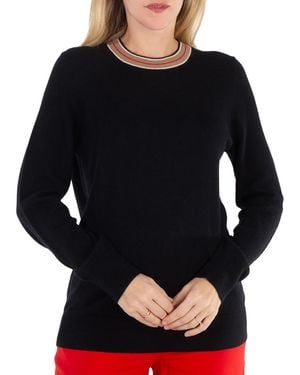 Burberry Stripe Cashmere Collar Sweater - Black