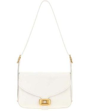 Balenciaga Leather Medium Clicca Shoulder Bag Whitesnow Borse A Mano