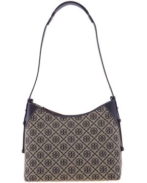 Tory Burch T Monogram Messenger Bag - Gray