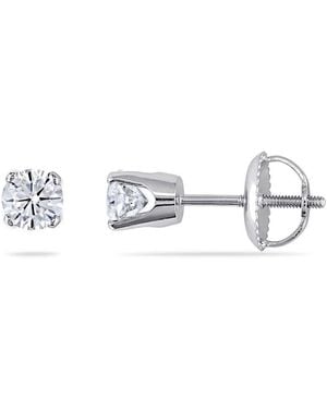 Amour 1/2 Ct Tw Diamond Stud Earrings With Screwback - Metallic