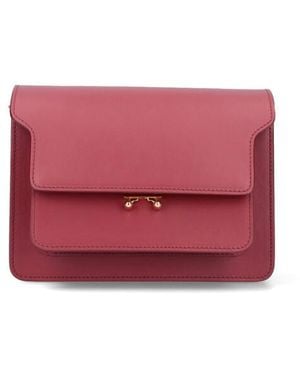 Marni Trunk Midi Crossbody Bag - Red