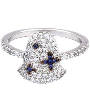 Apm Monaco Ladies Sterling With Crystal Ring - Metallic