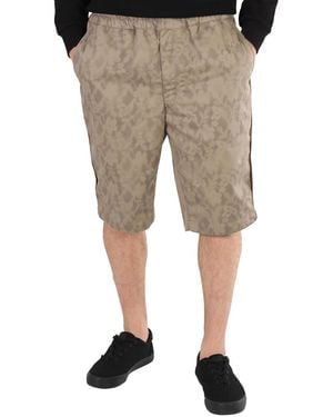 Comme des Garçons Khaki Elasticised Floral Print Shorts - Natural