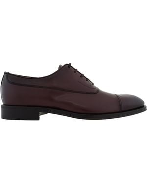 Ferragamo Brighton Oxford With Toe Cap - Brown