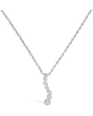 Haus of Brilliance 925 Sterling 1/4 Cttw Lab Grown Diamond Journey Pendant Necklace - Metallic