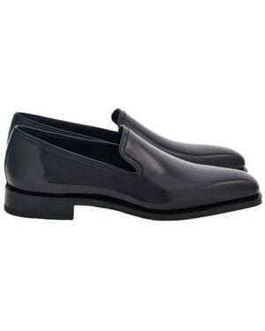 Ferragamo Dorio Leather Slip-On Loafers - Black