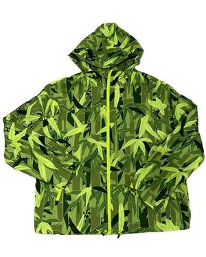KENZO Drawstring Hood Windbreaker Jacket - Green