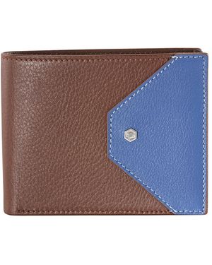 Picasso and Co Two-Tone Leather Wallet- Tan - Brown
