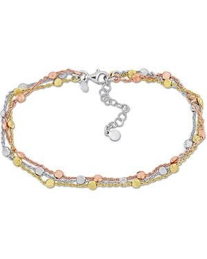 Amour Multi-Strand Anklet With Lobster Clasp - Metallic