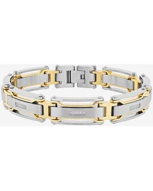 Robert Alton 1/6Ctw Diamond Stainless Steel Finish Link Bracelet - Metallic