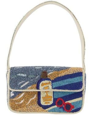 STAUD Beaded Shoulder Bag - Blue