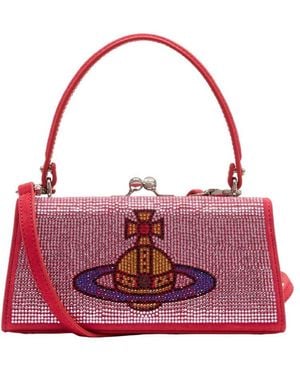 Vivienne Westwood Beaded Orb-Embellished Top Handle Bag - Red